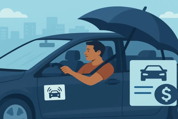 seguro auto para motoristas de aplicativo em 2025. Seguro Auto para Motoristas de Aplicativo Carro moderno em uma cidade com proteção de seguro