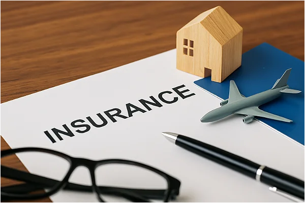 seguros-essenciais-em-2025documentos de seguro, proteção financeira e itens que simboliza segurança patrimonial