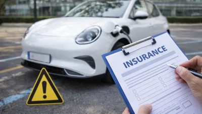 Análise de seguro de carro elétrico em 2026 com veículo elétrico em área urbana