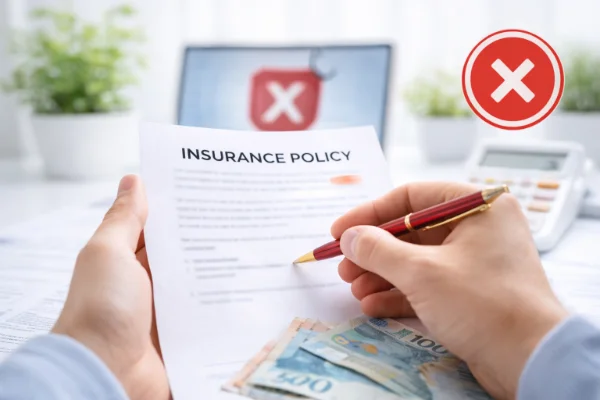 Pessoa analisando celular e documentos financeiros representando quando o seguro digital não vale a pena em 2026