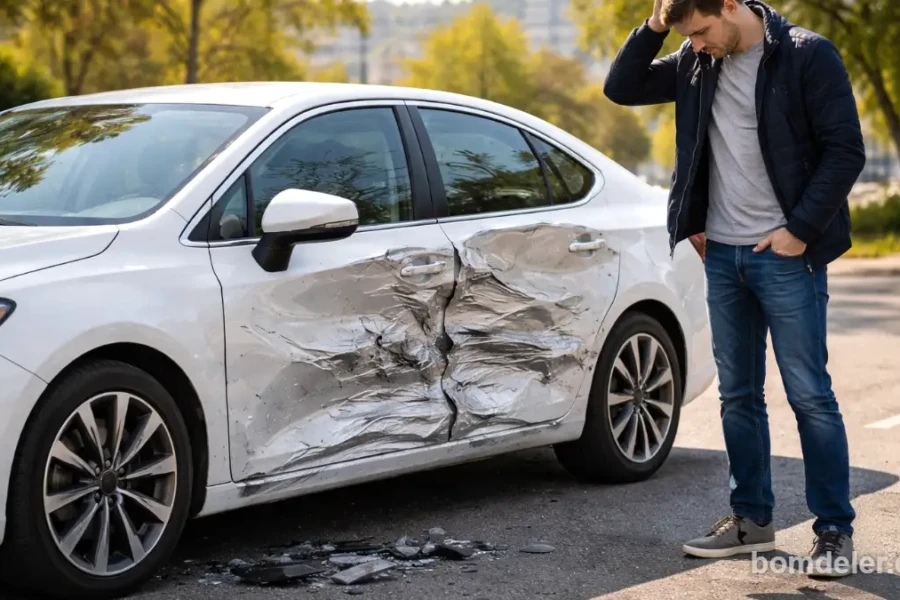 quanto custa bater carro sem seguro em 2026 com carro novo amassado na lateral e dono preocupado