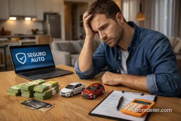 motorista analisando custo de seguro auto que parece caro comparado ao prejuízo de bater carro sem seguro em 2026