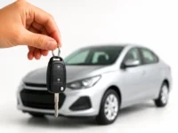 Move Brasil para motorista de aplicativo com mão segurando chave de carro diante de veículo cinza