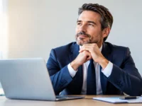 Seguro D&O com executivo em ambiente corporativo analisando proteção para diretores e administradores.