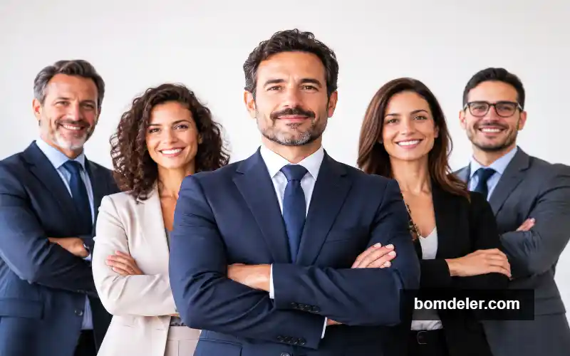 Seguro D&O com grupo de executivos e administradores em ambiente corporativo.